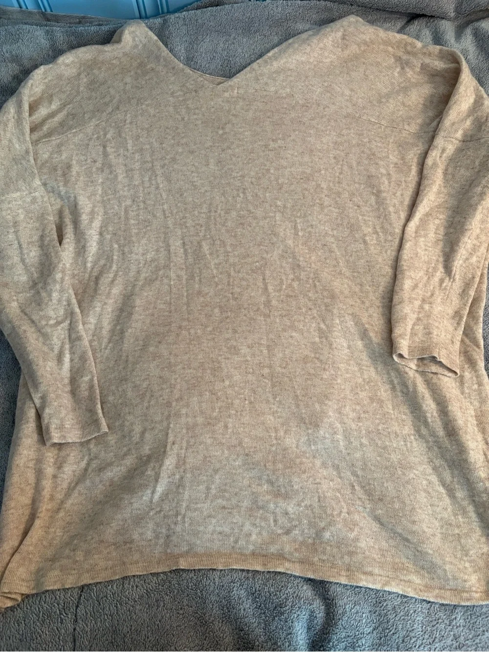 Hyped Unicorn Oversized Sweater Tunic Sweater M/L 5% Wool Pale Brown/Tan